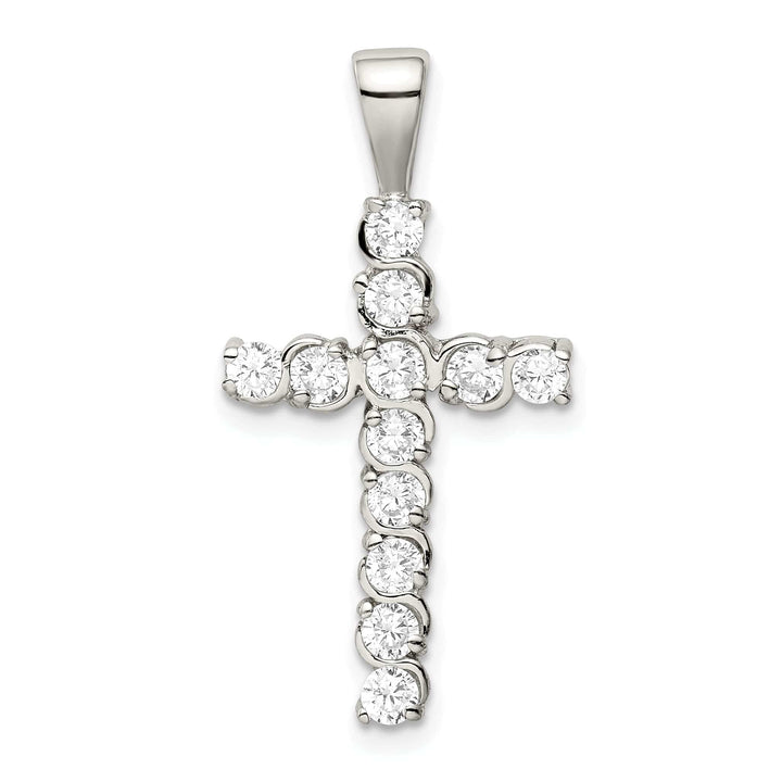 Lovely Rita's Pendants & Charms Silver Polished Finish C.Z Latin Cross Pendant