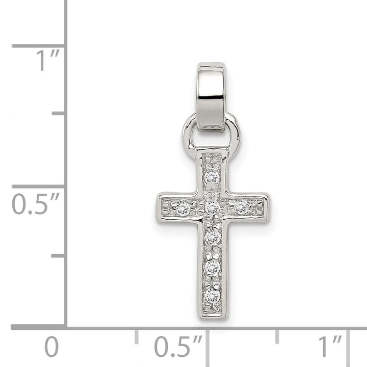Lovely Rita's Pendants & Charms Silver Polished Finish C.Z Latin Cross Pendant