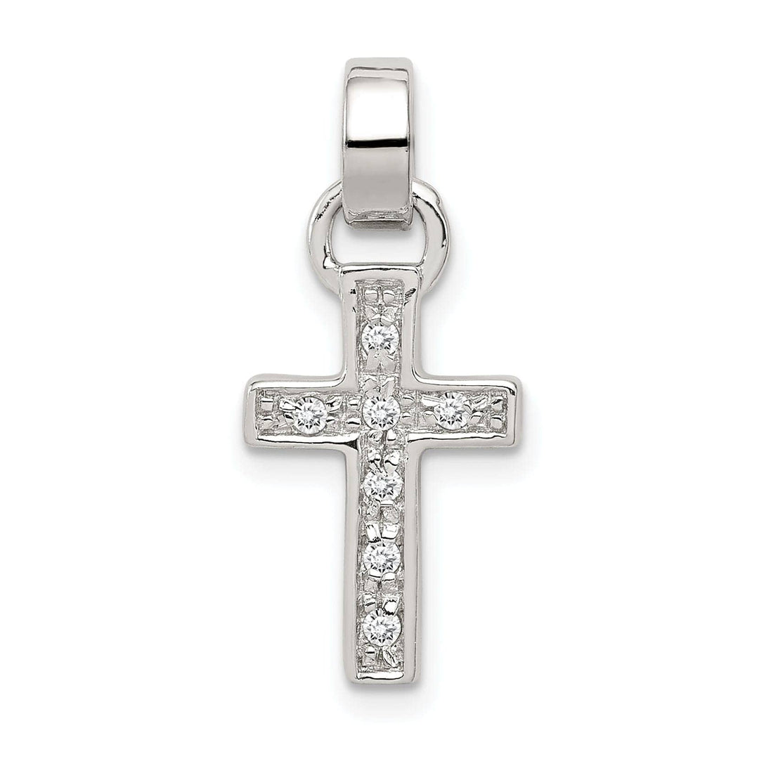 Lovely Rita's Pendants & Charms Silver Polished Finish C.Z Latin Cross Pendant