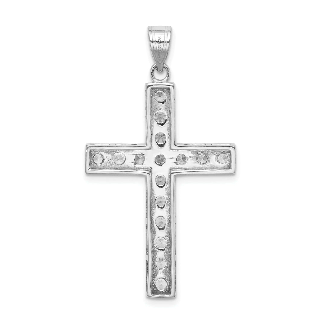 Lovely Rita's Pendants & Charms Silver Polished Finish C.Z Latin Cross Pendant