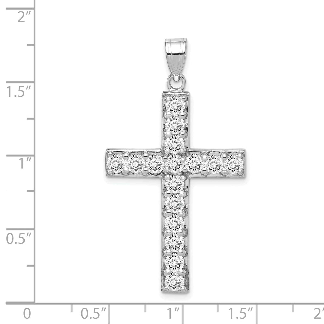 Lovely Rita's Pendants & Charms Silver Polished Finish C.Z Latin Cross Pendant