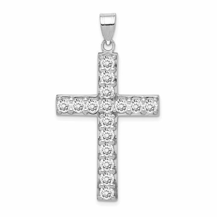 Lovely Rita's Pendants & Charms Silver Polished Finish C.Z Latin Cross Pendant