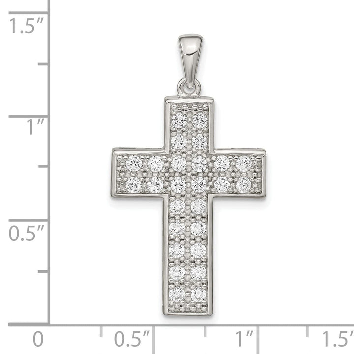 Lovely Rita's Pendants & Charms Silver Polished Finish C.Z Latin Cross Pendant