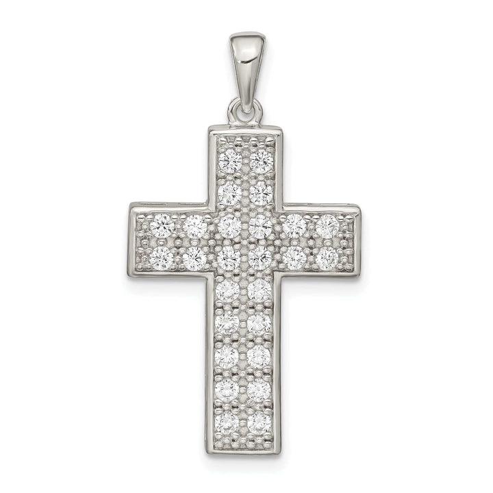 Lovely Rita's Pendants & Charms Silver Polished Finish C.Z Latin Cross Pendant