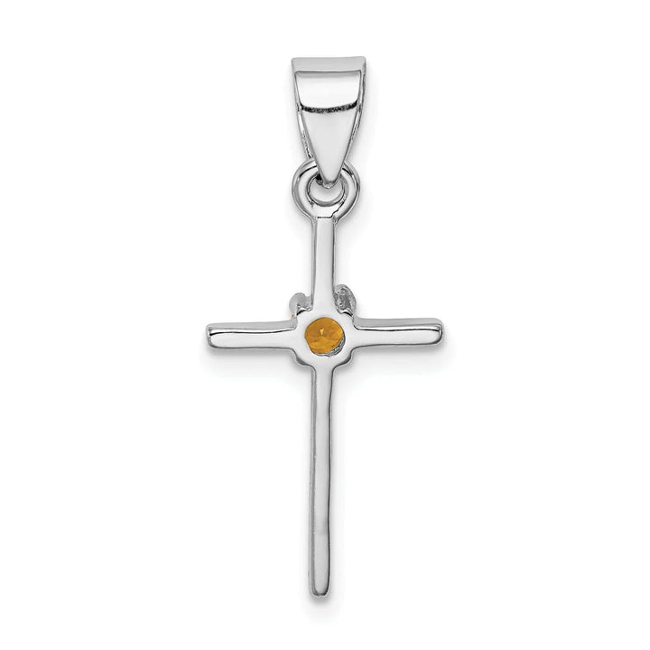 Lovely Rita's Pendants & Charms Silver Polished Finish Citrine Cross Pendant