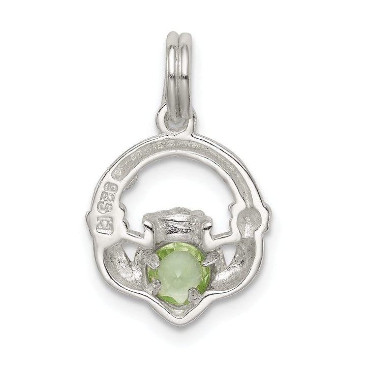 Lovely Rita's Pendants & Charms Silver Polished Finish Claddagh Green C.Z Charm