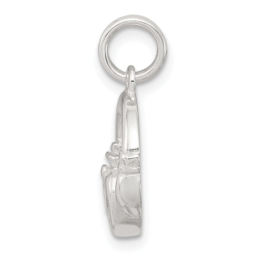 Lovely Rita's Pendants & Charms Silver Polished Finish Claddagh Green C.Z Charm