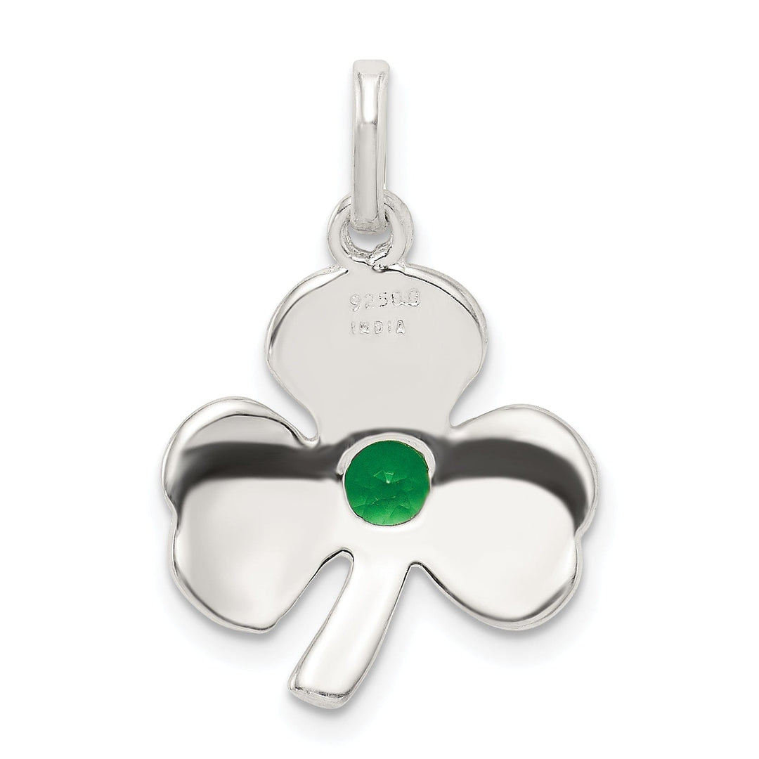 Lovely Rita's Pendants & Charms Silver Polished Finish Clover Green Glass Charm