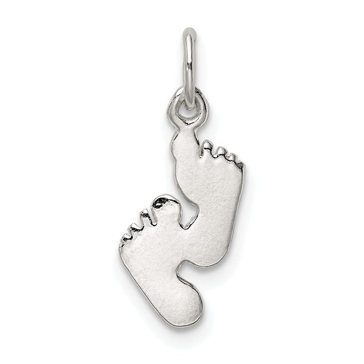 Lovely Rita's Pendants & Charms Silver Polished Finish Feet Charm Pendant