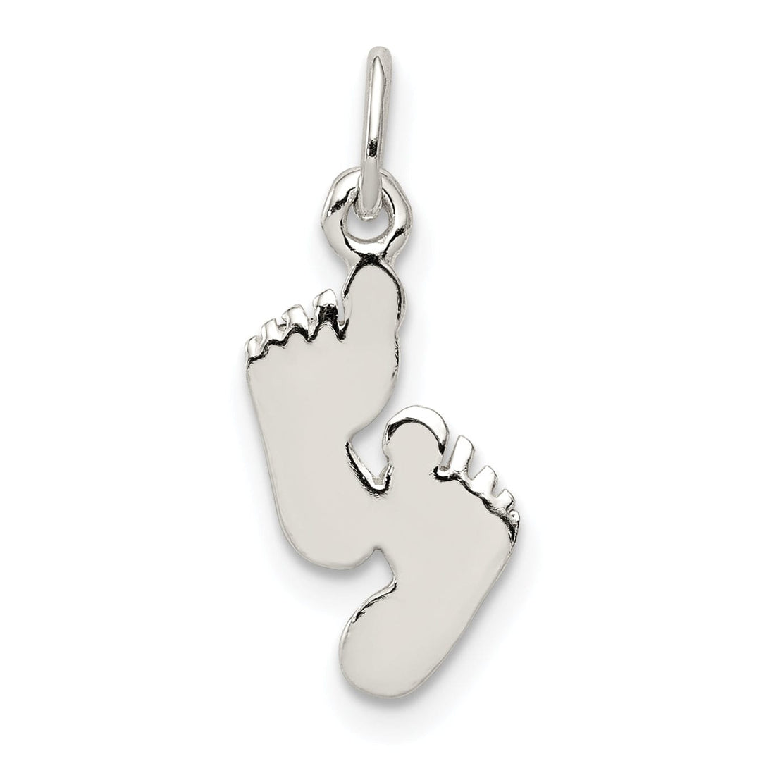 Lovely Rita's Pendants & Charms Silver Polished Finish Feet Charm Pendant