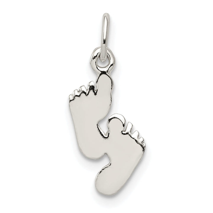 Lovely Rita's Pendants & Charms Silver Polished Finish Feet Charm Pendant