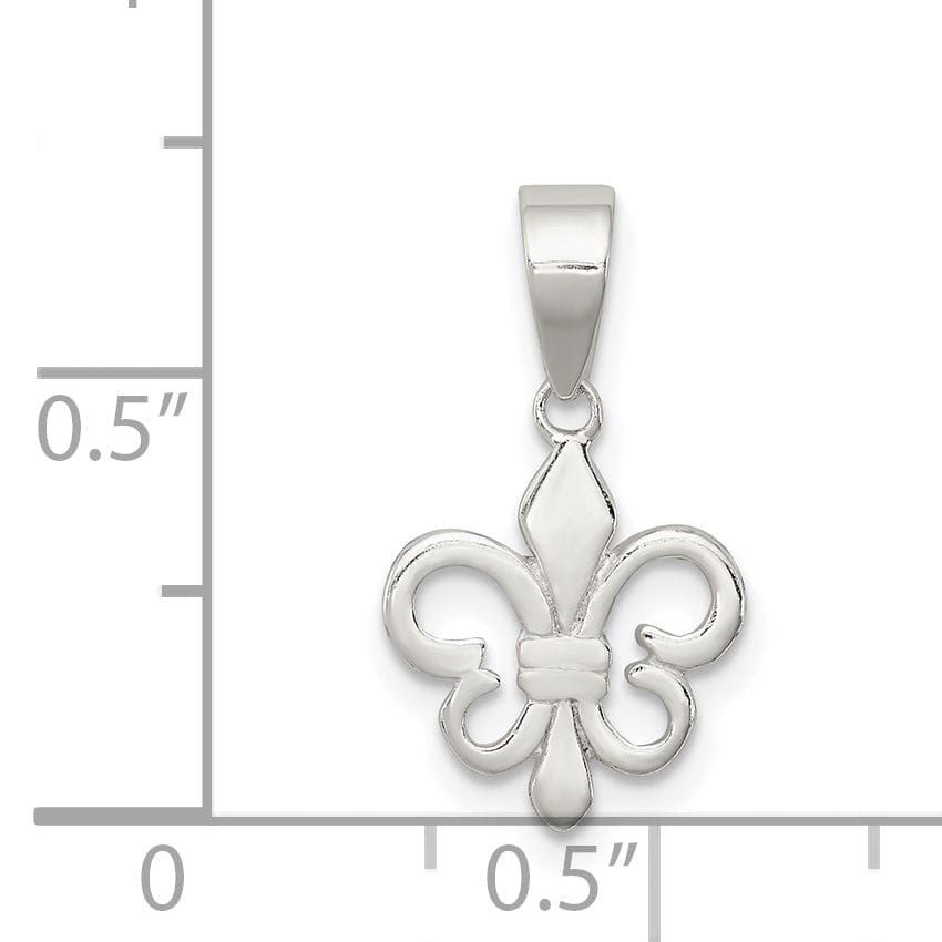 Lovely Rita's Pendants & Charms Silver Polished Finish Fleur De Lis Charm
