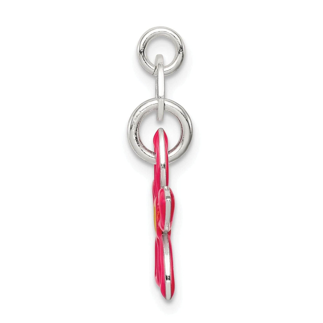 Lovely Rita's Pendants & Charms Silver Polished Finish Flower Enameled Charm