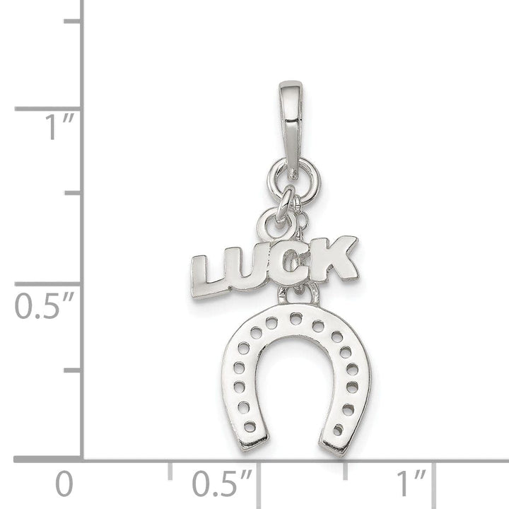 Lovely Rita's Pendants & Charms Silver Polished Finish Luck and Horseshoe Charm