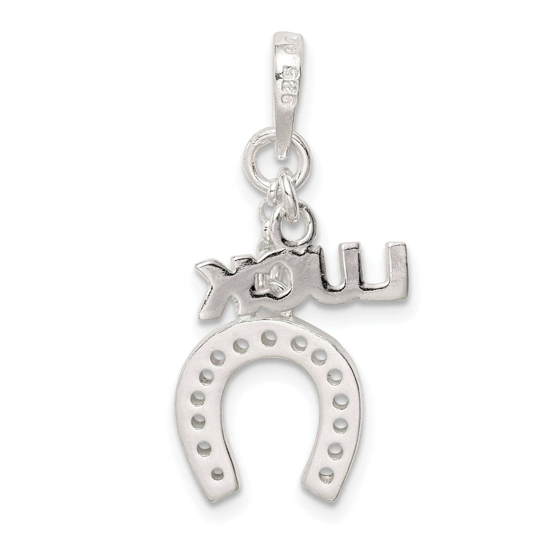 Lovely Rita's Pendants & Charms Silver Polished Finish Luck and Horseshoe Charm