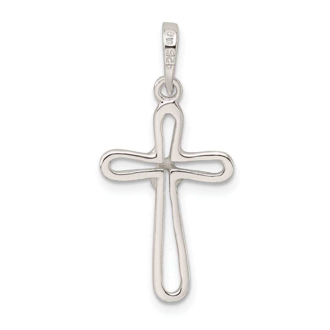 Lovely Rita's Pendants & Charms Silver Polished Finish Open Cross Pendant
