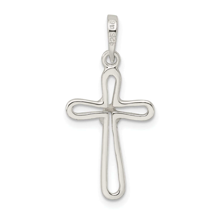 Lovely Rita's Pendants & Charms Silver Polished Finish Open Cross Pendant