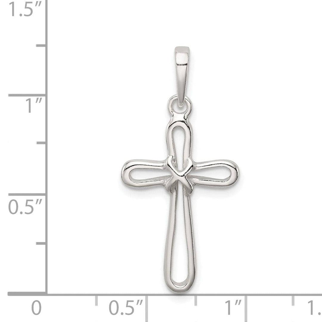 Lovely Rita's Pendants & Charms Silver Polished Finish Open Cross Pendant