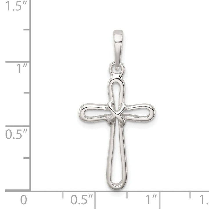 Lovely Rita's Pendants & Charms Silver Polished Finish Open Cross Pendant