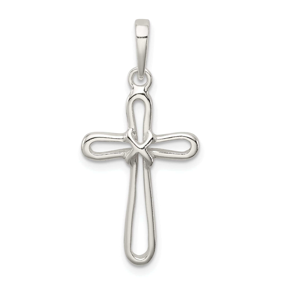 Lovely Rita's Pendants & Charms Silver Polished Finish Open Cross Pendant