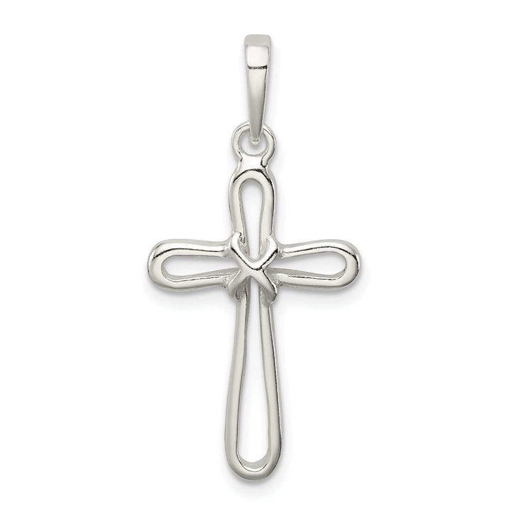 Lovely Rita's Pendants & Charms Silver Polished Finish Open Cross Pendant