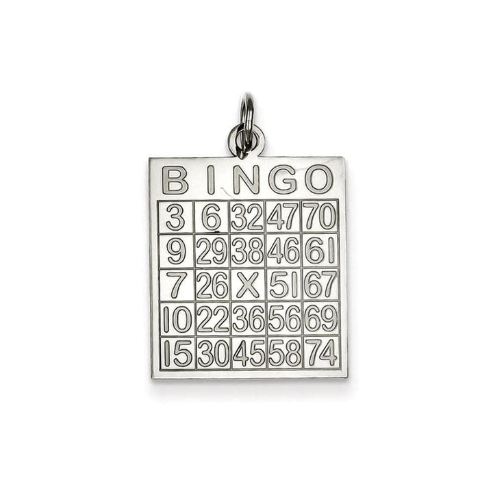 Lovely Rita's Pendants & Charms Silver Polished Finish Stamped Bingo Card Charm