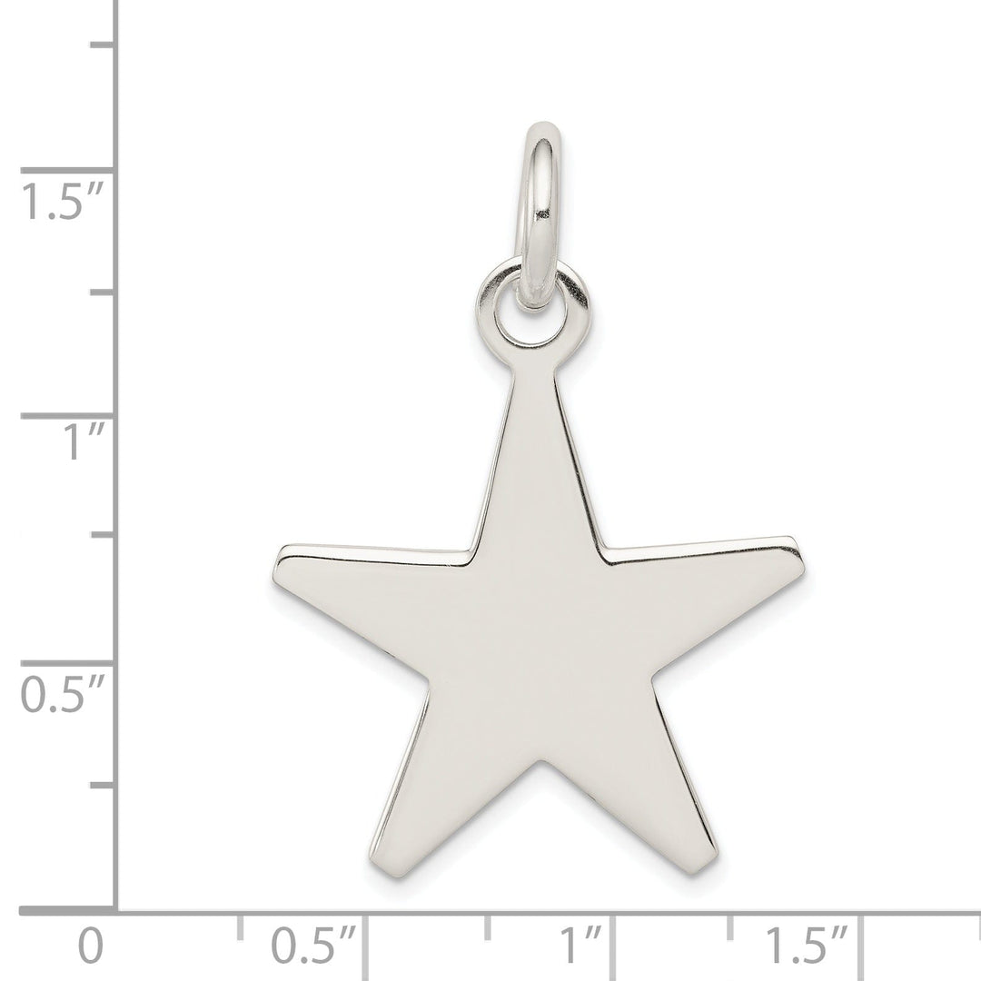 Lovely Rita's Pendants & Charms Silver Polished Finish Star Charm Pendant