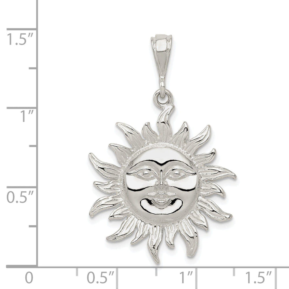 Lovely Rita's Pendants & Charms Silver Polished Finish Sun Charm Pendant