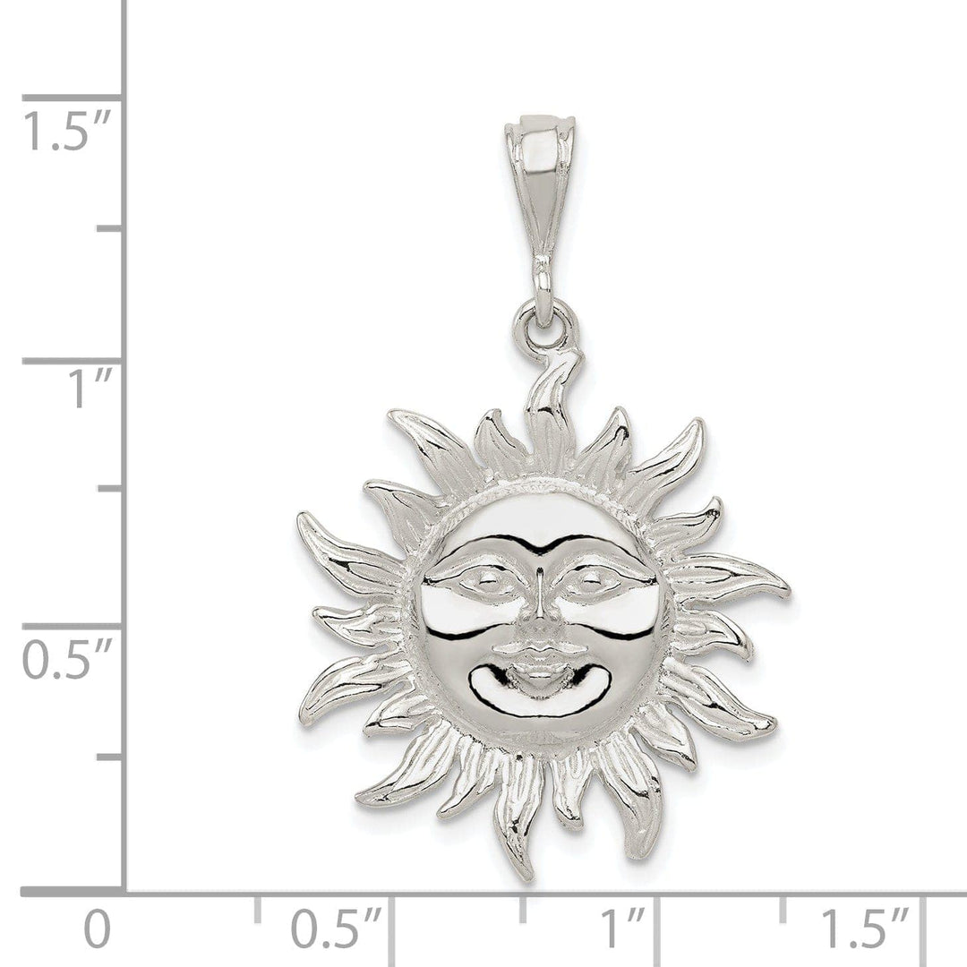 Lovely Rita's Pendants & Charms Silver Polished Finish Sun Charm Pendant