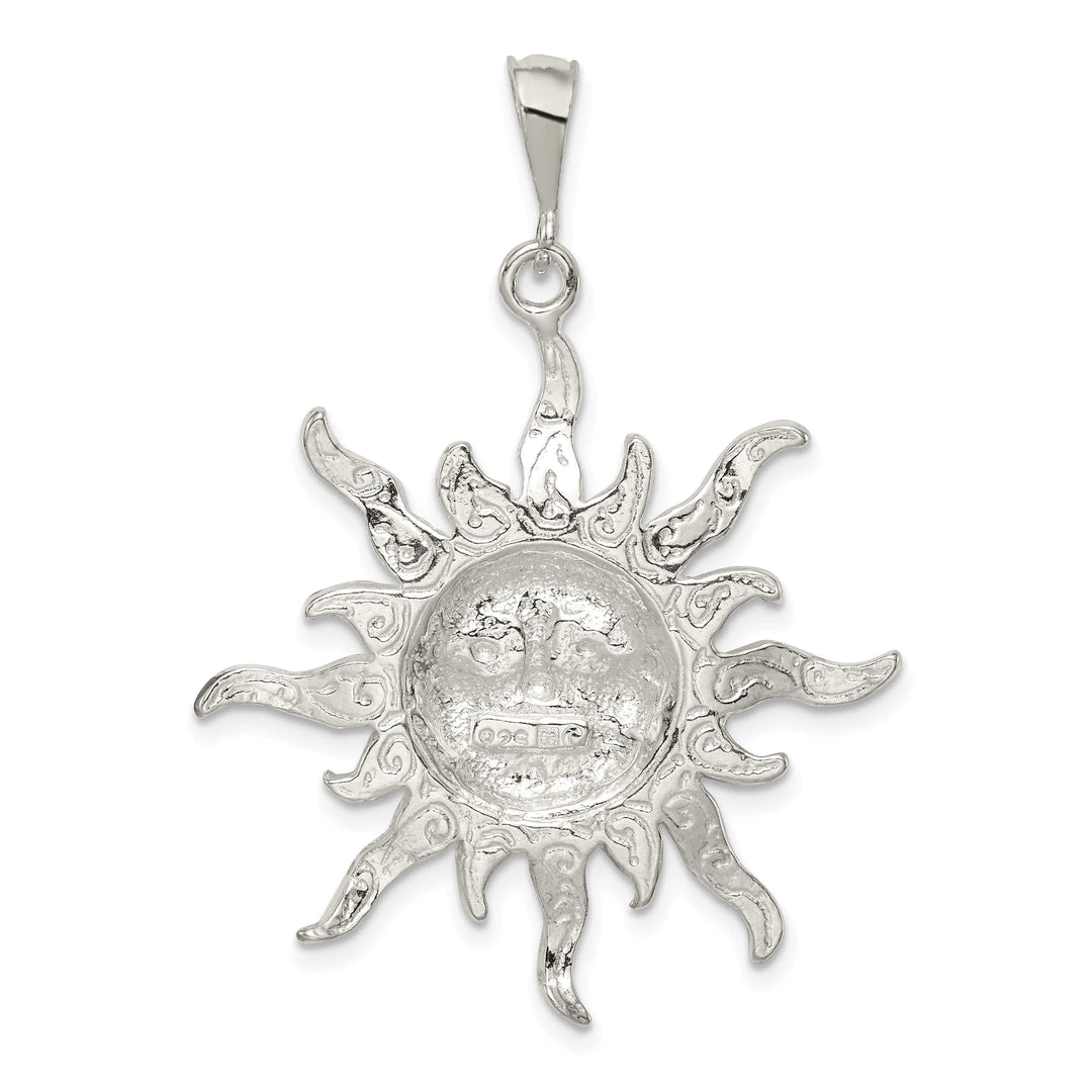 Lovely Rita's Pendants & Charms Silver Polished Finish Sun Charm Pendant