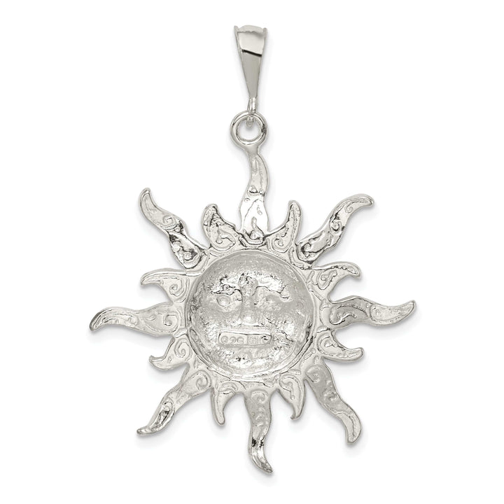 Lovely Rita's Pendants & Charms Silver Polished Finish Sun Charm Pendant