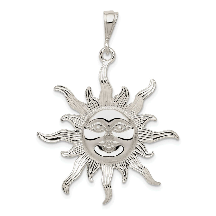 Lovely Rita's Pendants & Charms Silver Polished Finish Sun Charm Pendant