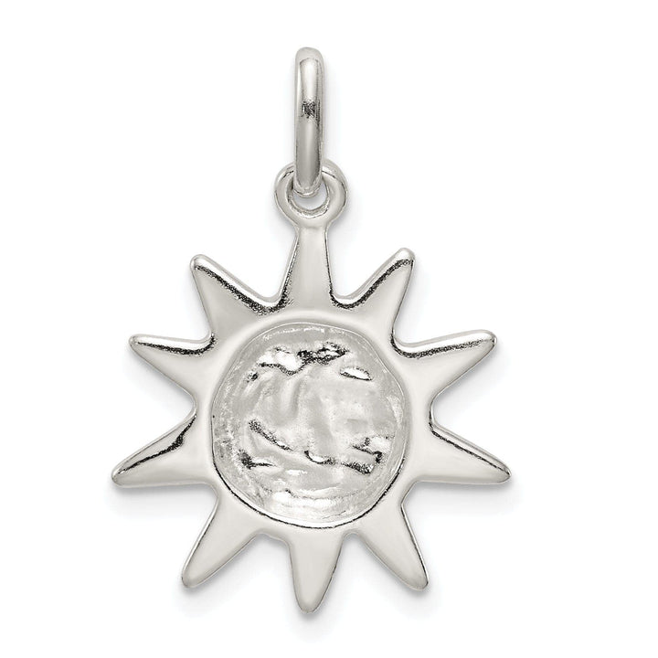Lovely Rita's Pendants & Charms Silver Polished Finish Sun Charm Pendant