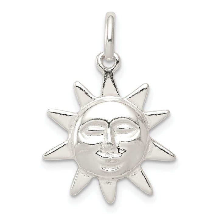 Lovely Rita's Pendants & Charms Silver Polished Finish Sun Charm Pendant