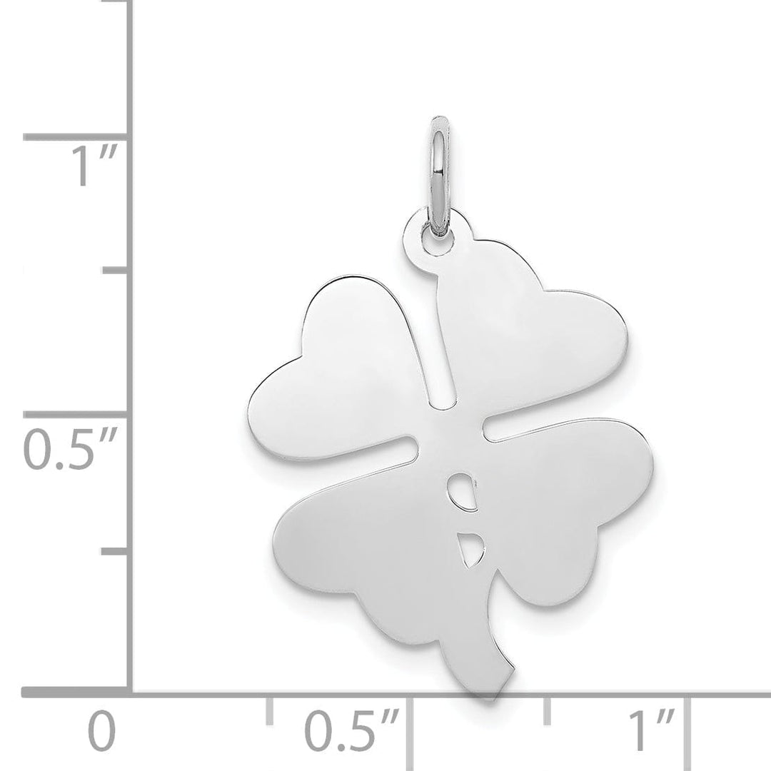 Lovely Rita's Pendants & Charms Silver Polished Flat Disc 4-leaf Clover Charm