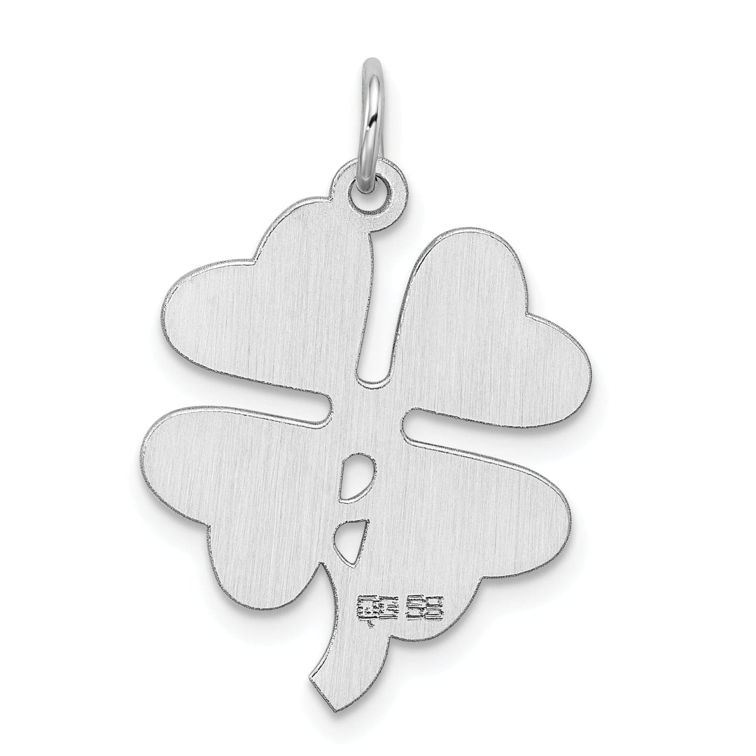 Lovely Rita's Pendants & Charms Silver Polished Flat Disc 4-leaf Clover Charm