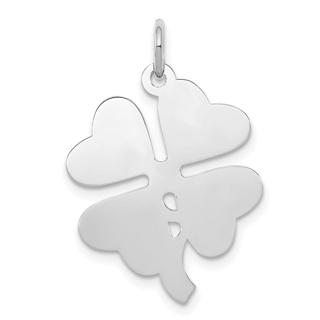 Lovely Rita's Pendants & Charms Silver Polished Flat Disc 4-leaf Clover Charm