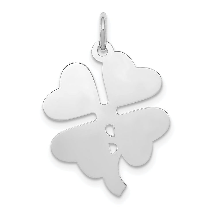 Lovely Rita's Pendants & Charms Silver Polished Flat Disc 4-leaf Clover Charm