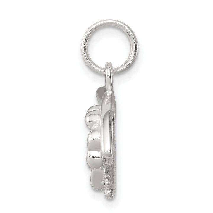 Lovely Rita's Pendants & Charms Silver Polished Four Leaf Clover Wishbone Charm