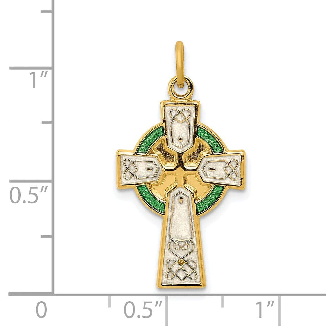 Lovely Rita's Pendants & Charms Silver Polished Gold Epoxy Irish Cross Pendant