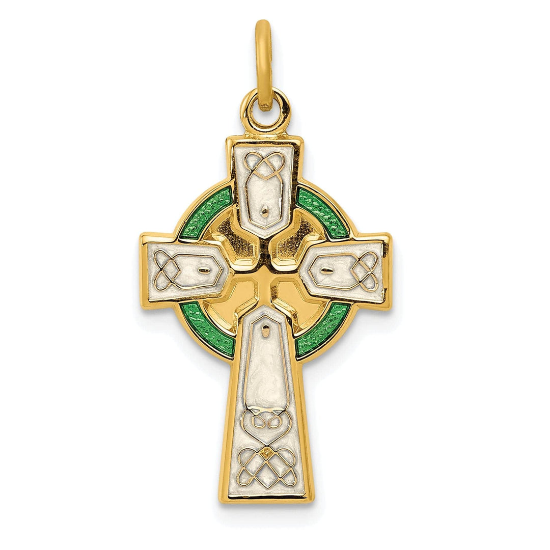 Lovely Rita's Pendants & Charms Silver Polished Gold Epoxy Irish Cross Pendant