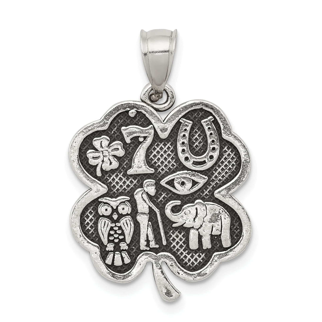Lovely Rita's Pendants & Charms Silver Polished Good Luck Icon Clover Charm