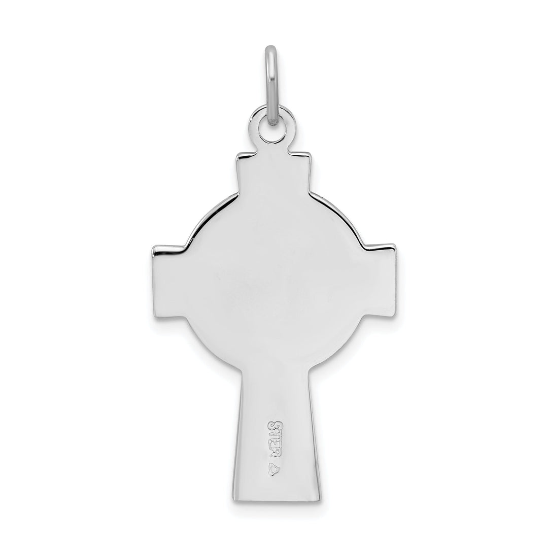 Lovely Rita's Pendants & Charms Silver Polished Green Epoxy Irish Cross Pendant