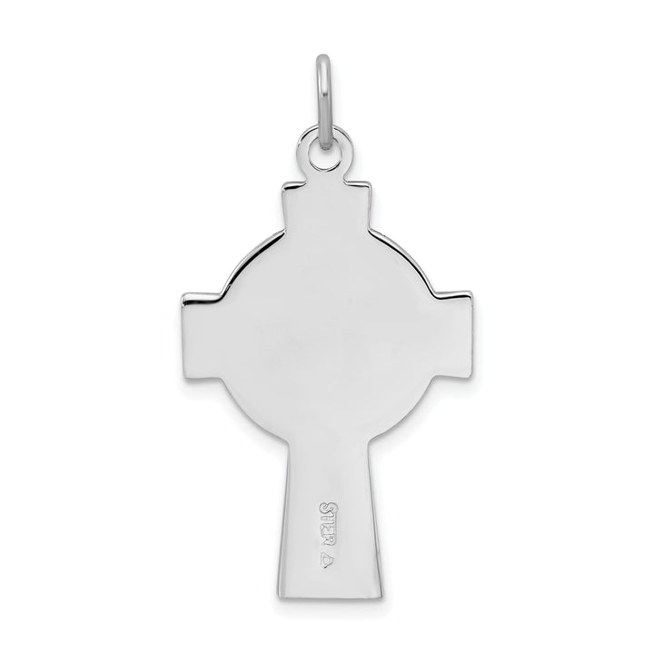 Lovely Rita's Pendants & Charms Silver Polished Green Epoxy Irish Cross Pendant