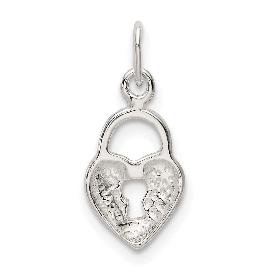 Lovely Rita's Pendants & Charms Silver Polished Heart Lock Design Pendant