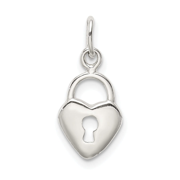 Lovely Rita's Pendants & Charms Silver Polished Heart Lock Design Pendant