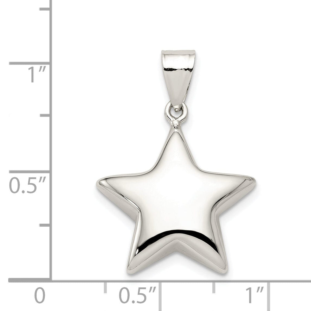 Lovely Rita's Pendants & Charms Silver Polished Hollow 3-D Star Charm Pendant
