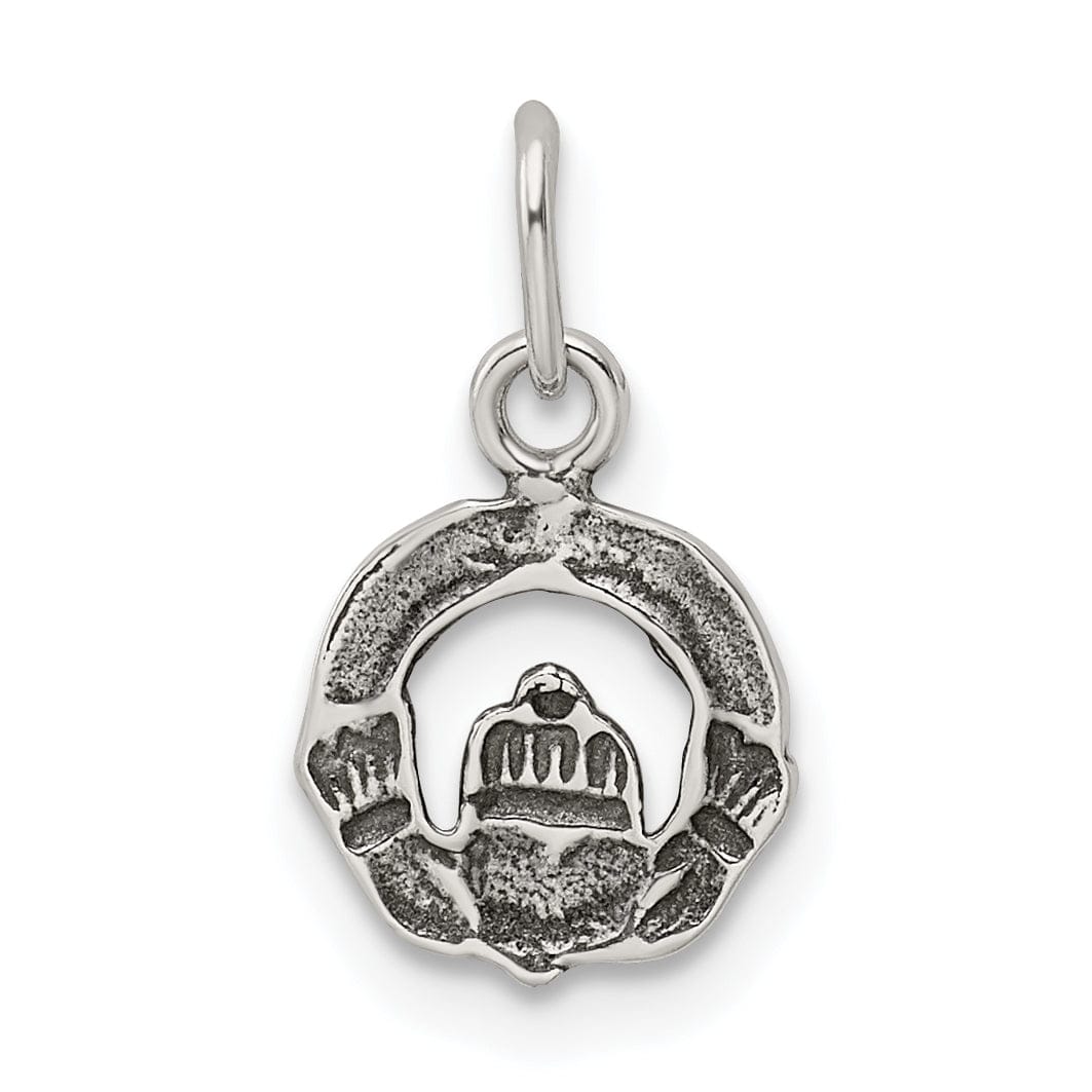 Lovely Rita's Pendants & Charms Silver Polished Mini Antiqued Claddagh Charm