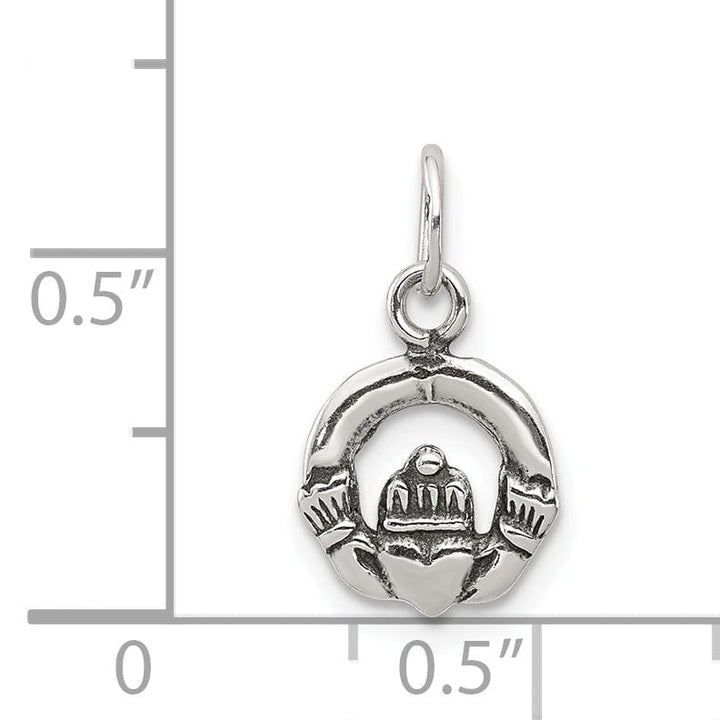 Lovely Rita's Pendants & Charms Silver Polished Mini Antiqued Claddagh Charm