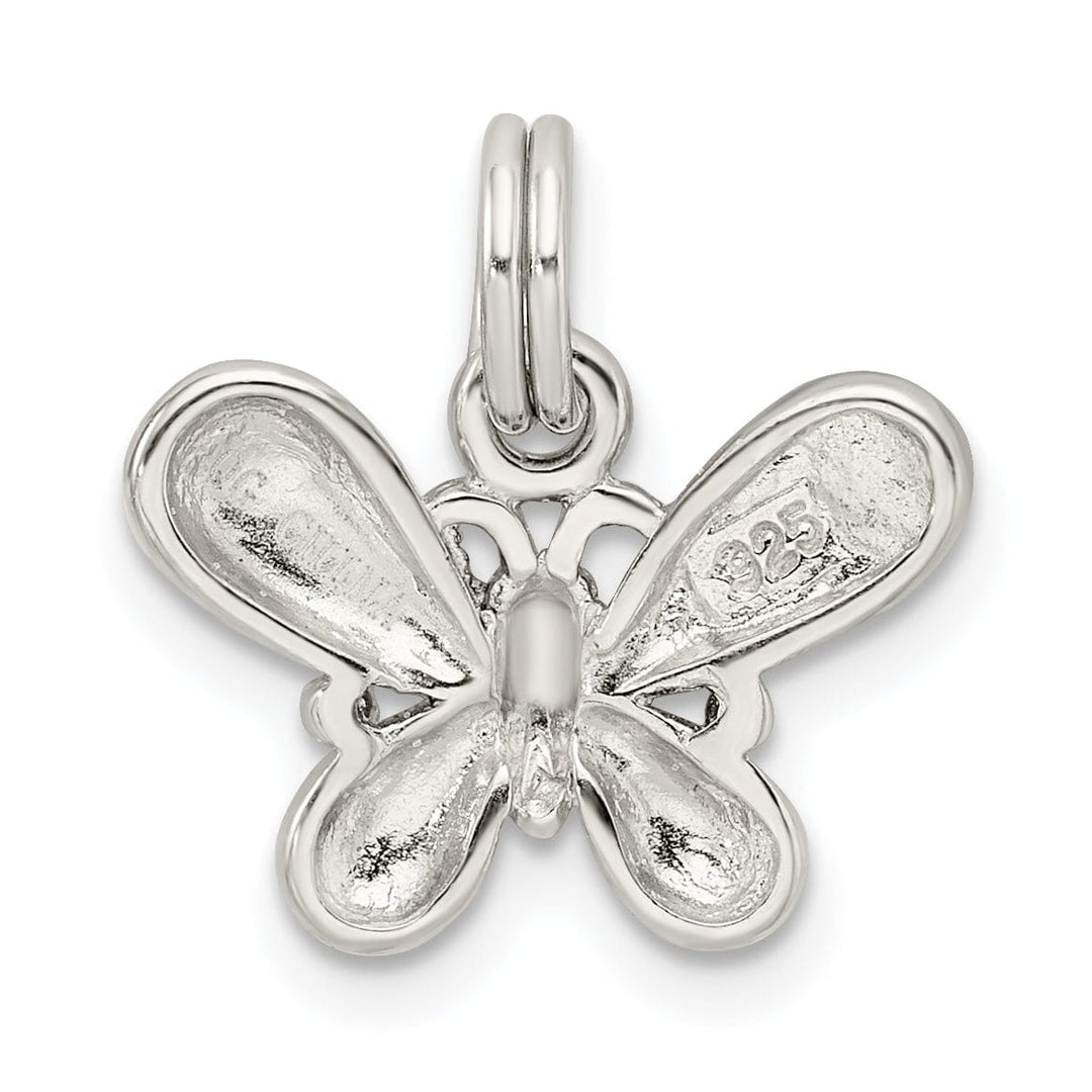 Lovely Rita's Pendants & Charms Silver Polished Purple Enamel Butterfly Charm